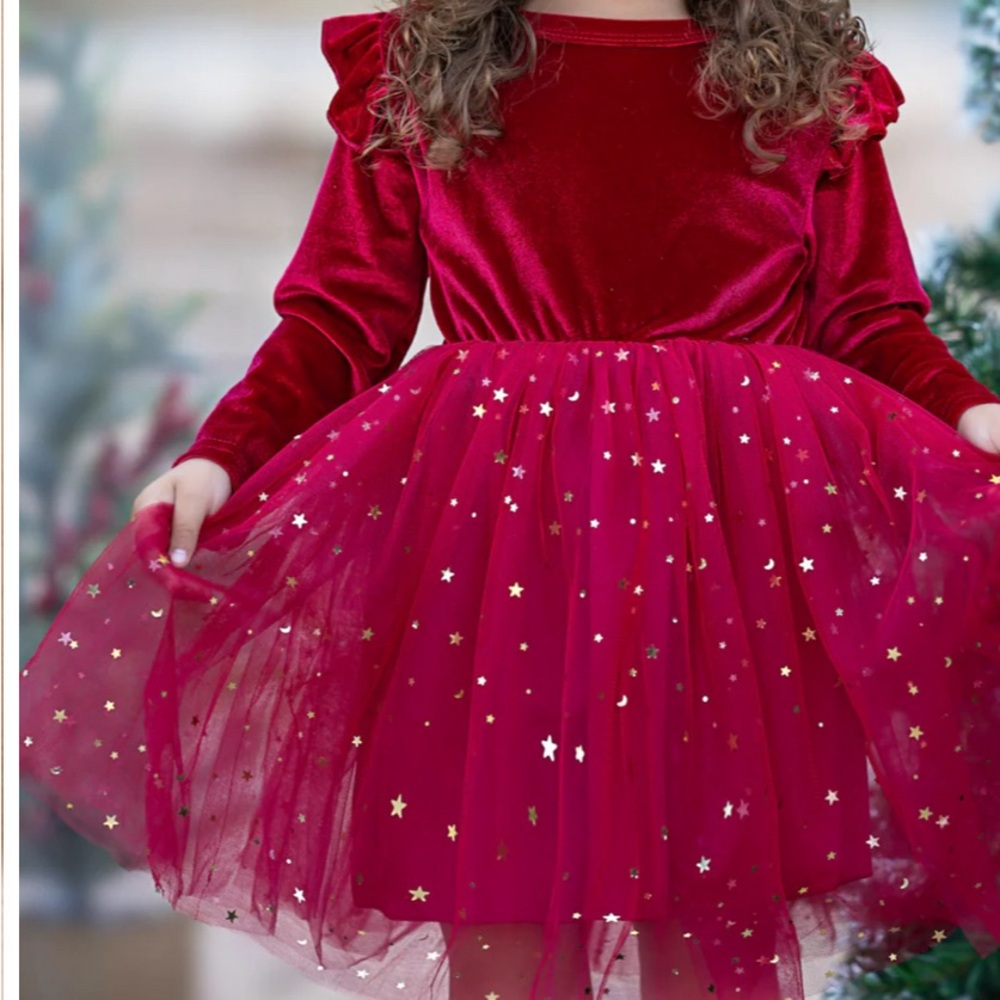 Girls twinkle starry night holiday dress